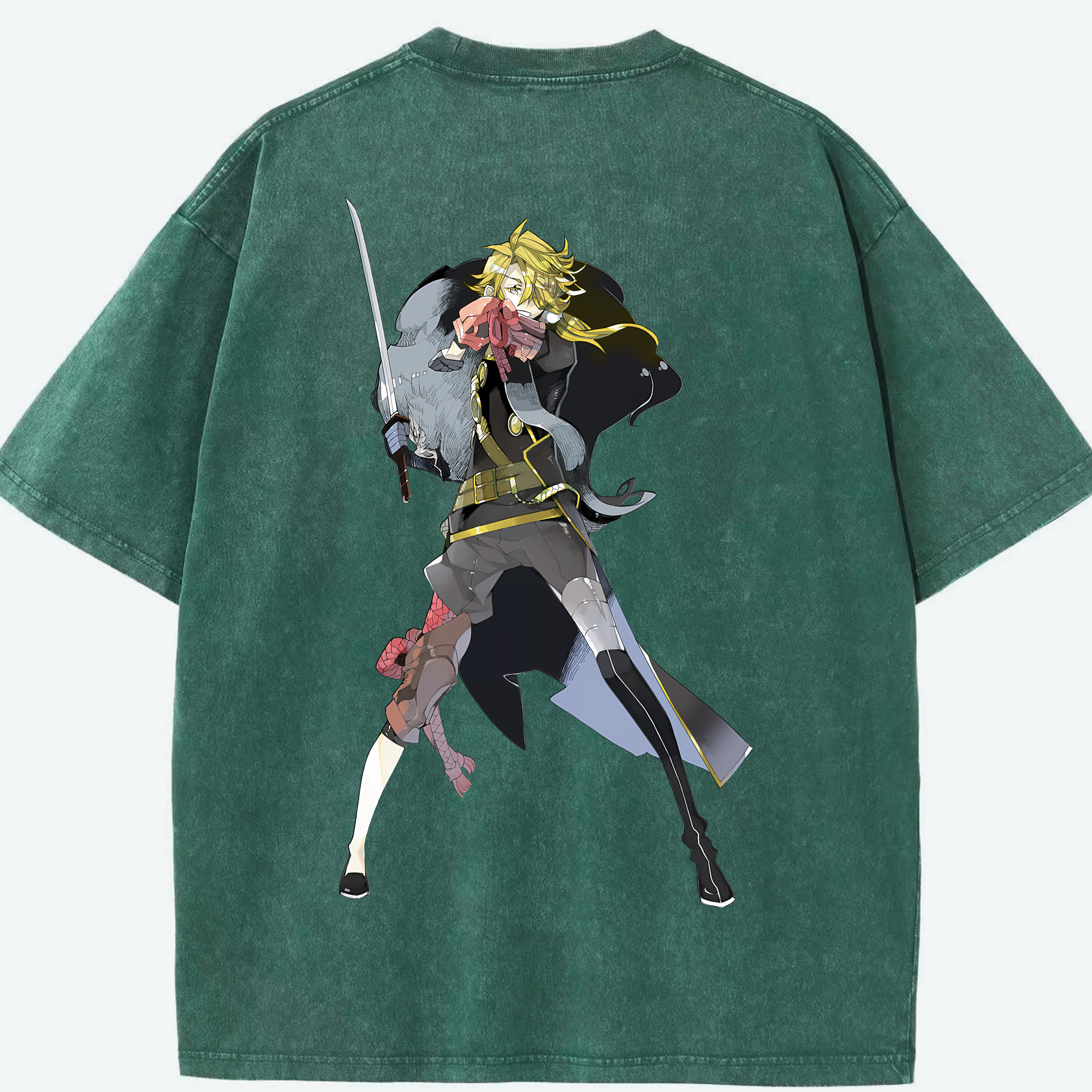 （画像用） 刀剣乱舞 Touken Ranbu 綿100% ヴィンテージ風 半袖Tシャツ（背面プリント）